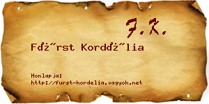 Fürst Kordélia névjegykártya